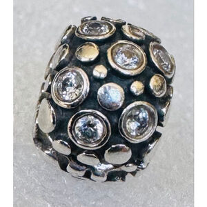 Pandora Sterling Silver Ale "ENCORE" With Clear CZ 790593CZ Clip Charm